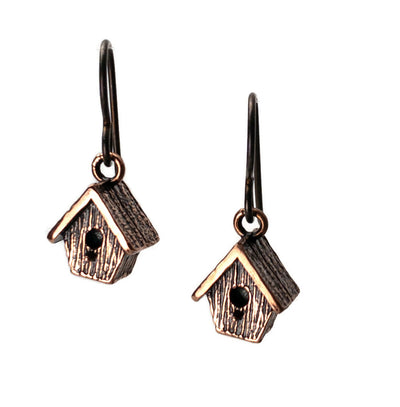 Birdhouse Copper Earrings