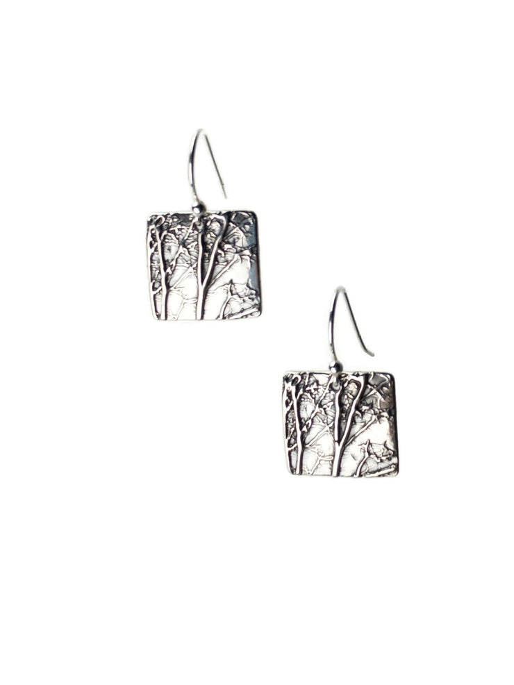 Middle Tree Silver Earrings