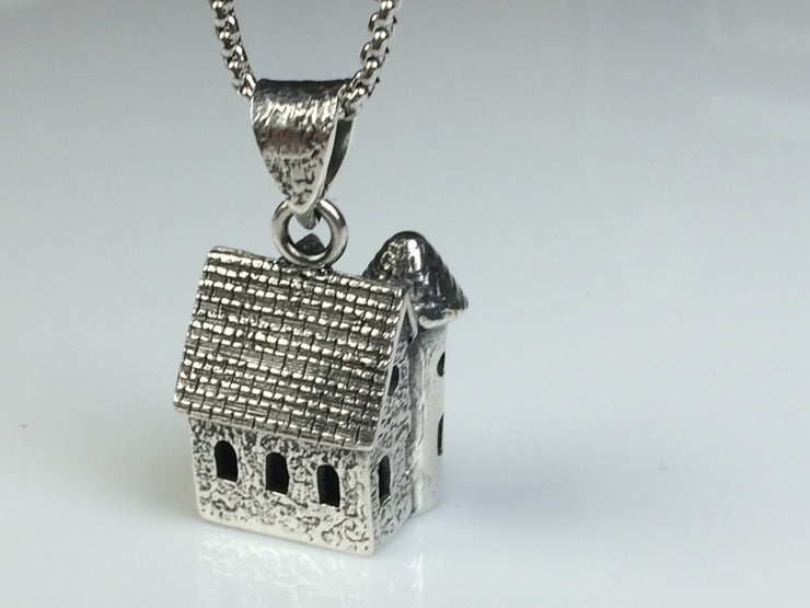 Victorian House Silver Pendant