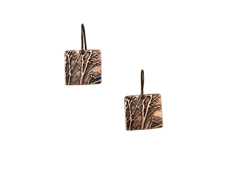 Middle Tree Copper Earrings