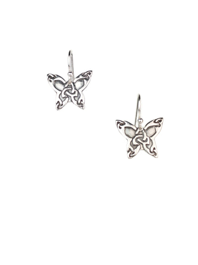 Celtic Butterfly Silver Earrings