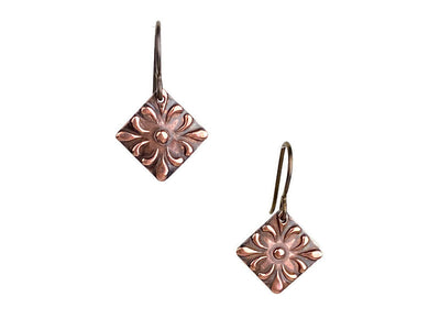 Fleur Ellipse Copper Earrings