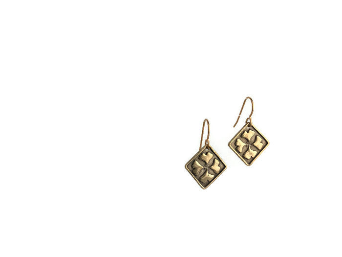 Ginkgo Leaves Bronze or Copper Earrings