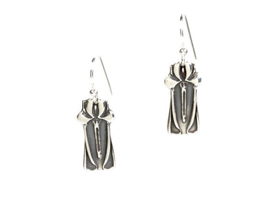 Iris Style Silver Earrings