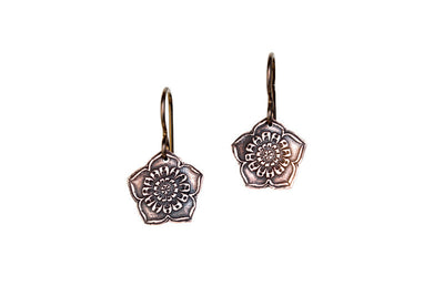 Lotus Flower Copper Earrings