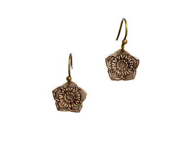 Lotus Flower Bronze Earrings