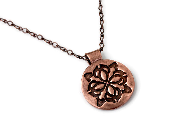 Medallion Round Copper Pendant