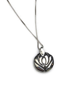 Peacock Silver Lentil Pendant
