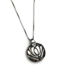 Peacock Silver Lentil Pendant
