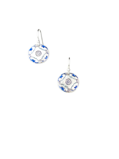 Rosette Silver Enamel earrings