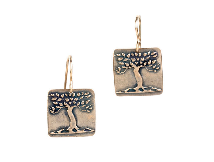 Tree Earrings Bronze