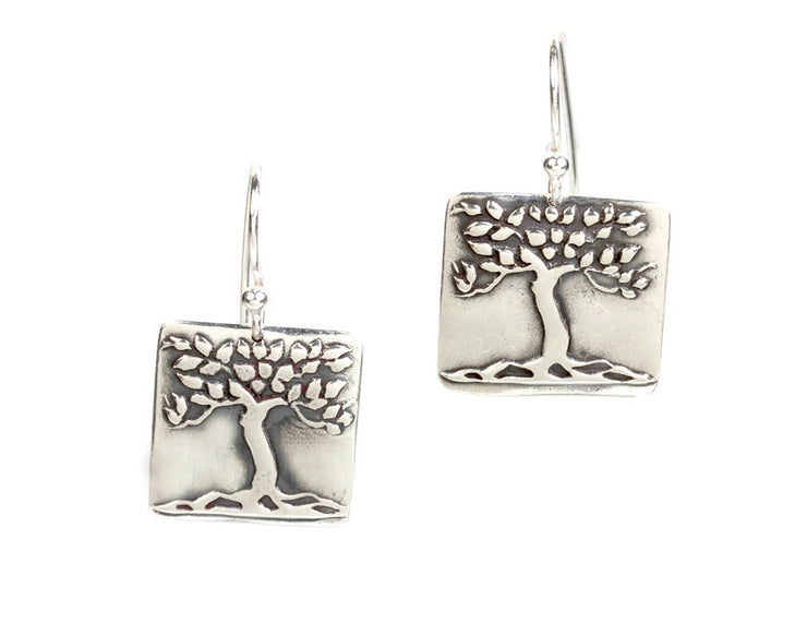 Tree Earrings Silver