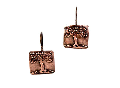 Tree Earrings Copper
